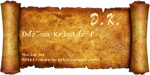 Dósa Kristóf névjegykártya
