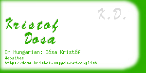 kristof dosa business card